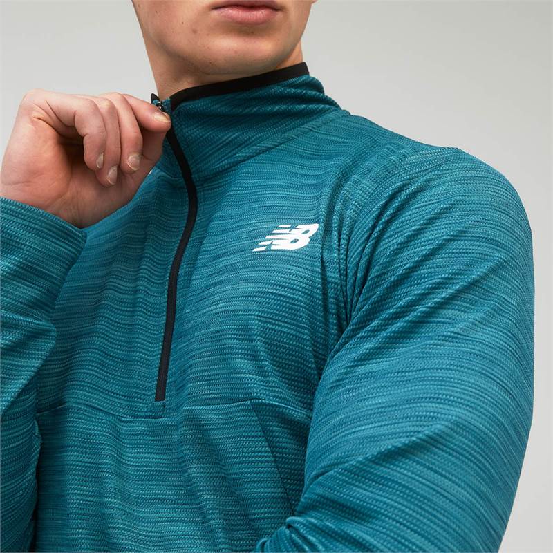 New Balance Mens Tenacity Quarter Zip Sweatshirt-1